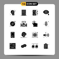 Modern Set of 16 Solid Glyphs and symbols such as dvd cd digital laser correction Editable Vector Design Elements