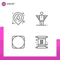 Outline Icon set Pack of 4 Line Icons isolated on White Background for responsive Website Design Print and Mobile Applications vector