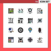 16 Thematic Vector Flat Color Filled Lines and Editable Symbols of interface programming interior programmer develop Editable Creative Vector Design Elements
