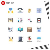 16 User Interface Flat Color Pack of modern Signs and Symbols of ecommerce small access screen switch Editable Pack of Creative Vector Design Elements