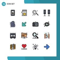 16 Creative Icons Modern Signs and Symbols of building sound data electric clean Editable Creative Vector Design Elements