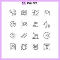 Set of 16 Vector Outlines on Grid for sign hand bag karaoke case bag Editable Vector Design Elements