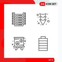 Creative Set of 4 Universal Outline Icons isolated on White Background vector