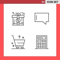 4 Icon Pack Line Style Outline Symbols on White Background Simple Signs for general designing vector