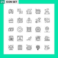 Pack of 25 Line Style Icon Set Outline Symbols for print Creative Signs Isolated on White Background 25 Icon Set vector