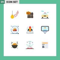 User Interface Pack of 9 Basic Flat Colors of virtual shapes sale environment electric Editable Vector Design Elements