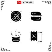 4 Icons Solid Style Grid Based Creative Glyph Symbols for Website Design Simple Solid Icon Signs Isolated on White Background 4 Icon Set vector