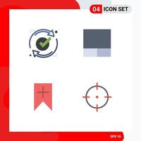 Stock Vector Icon Pack of 4 Line Signs and Symbols for ok interface reload layout aim Editable Vector Design Elements