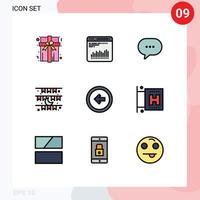 Universal Icon Symbols Group of 9 Modern Filledline Flat Colors of button eid comment decoration flag Editable Vector Design Elements