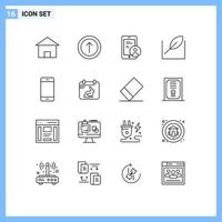 16 Universal Outlines Set for Web and Mobile Applications gadget computers gdpr tree leaf Editable Vector Design Elements