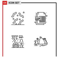 4 General Icons for website design print and mobile apps 4 Outline Symbols Signs Isolated on White Background 4 Icon Pack vector