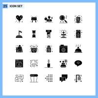 25 Creative Icons Modern Signs and Symbols of cup ui sad search magnifier Editable Vector Design Elements