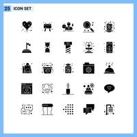 25 Creative Icons Modern Signs and Symbols of cup ui sad search magnifier Editable Vector Design Elements