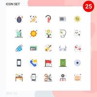 Flat Color Pack of 25 Universal Symbols of studio equalization accessory equalizer headset Editable Vector Design Elements