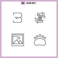 4 Universal Line Signs Symbols of burst image crypto currency exchange photo Editable Vector Design Elements