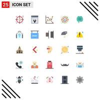 Set of 25 Modern UI Icons Symbols Signs for head user web maintenance sharing affiliate Editable Vector Design Elements