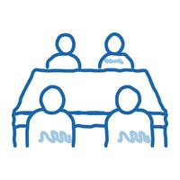 negotiation table doodle icon hand drawn illustration vector