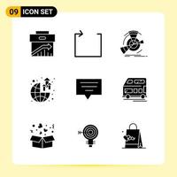 9 Creative Icons for Modern website design and responsive mobile apps 9 Glyph Symbols Signs on White Background 9 Icon Pack vector