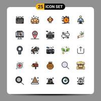 Set of 25 Modern UI Icons Symbols Signs for patent development lantern business product Editable Vector Design Elements