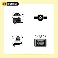 4 Creative Icons for Modern website design and responsive mobile apps 4 Glyph Symbols Signs on White Background 4 Icon Pack vector