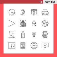 16 Icon Pack Line Style Outline Symbols on White Background Simple Signs for general designing vector