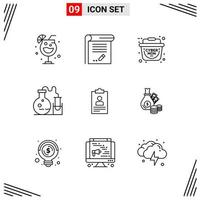 9 Icons Line Style Grid Based Creative Outline Symbols for Website Design Simple Line Icon Signs Isolated on White Background 9 Icon Set vector