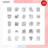 Set of 25 Modern UI Icons Symbols Signs for video research iot drink qehwa Editable Vector Design Elements