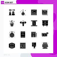 Solid Icon set Pack of 16 Glyph Icons isolated on White Background for Web Print and Mobile vector