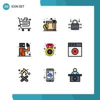 9 Creative Icons Modern Signs and Symbols of medal kill shopping gunman secure Editable Vector Design Elements