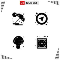 4 Icons Solid Style Grid Based Creative Glyph Symbols for Website Design Simple Solid Icon Signs Isolated on White Background 4 Icon Set vector