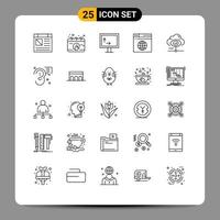 25 Creative Icons Modern Signs and Symbols of view eye height web network Editable Vector Design Elements