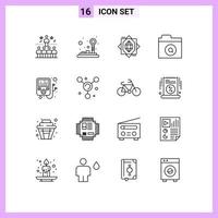 16 Creative Icons Modern Signs and Symbols of atom device joystick find search Editable Vector Design Elements