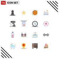 16 Thematic Vector Flat Colors and Editable Symbols of atm instrument sunflower drill sponge Editable Pack of Creative Vector Design Elements