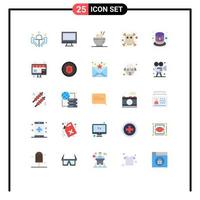 Universal Icon Symbols Group of 25 Modern Flat Colors of costume poison imac death rice Editable Vector Design Elements