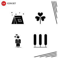 Collection of 4 Vector Icons in solid style Pixle Perfect Glyph Symbols for Web and Mobile Solid Icon Signs on White Background 4 Icons