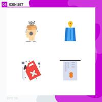 Pictogram Set of 4 Simple Flat Icons of sousveillance gas digital road waste Editable Vector Design Elements