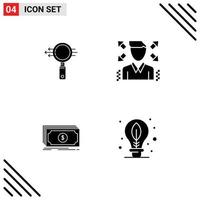 paquete de iconos vectoriales de stock de 4 signos y símbolos de línea para la transferencia de búsqueda perfil de zoom elementos de diseño vectorial editables de la tierra vector