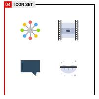 Pack of 4 Modern Flat Icons Signs and Symbols for Web Print Media such as dry skin high skin hd film bubble Editable Vector Design Elements