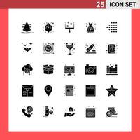 conjunto de 25 iconos modernos de la interfaz de usuario signos de símbolos para los elementos de diseño vectorial editables de la túnica de la flecha del recogedor izquierdo del murciélago vector