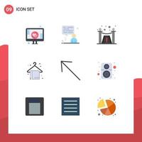 9 User Interface Flat Color Pack of modern Signs and Symbols of computer left premium arrow holiday Editable Vector Design Elements