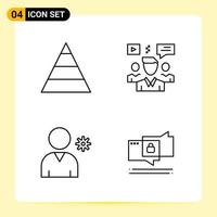 4 Creative Icons for Modern website design and responsive mobile apps 4 Outline Symbols Signs on White Background 4 Icon Pack vector