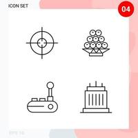 Vector Pack of 4 Icons in Line Style Creative Outline Pack isolated on White Background for Web and Mobile