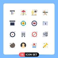 conjunto de 16 iconos de interfaz de usuario modernos símbolos signos para héroe herramientas de planchado protección soporte de planchado empresario paquete editable de elementos de diseño de vectores creativos