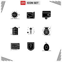 9 iconos creativos signos y símbolos modernos de marca de dirección lista de verificación de compras de EE. UU. elementos de diseño vectorial editables vector