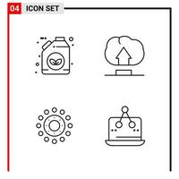 4 General Icons for website design print and mobile apps 4 Outline Symbols Signs Isolated on White Background 4 Icon Pack vector