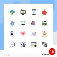 Universal Icon Symbols Group of 16 Modern Flat Colors of ecofriendly drop bluetooth bio fruit Editable Pack of Creative Vector Design Elements