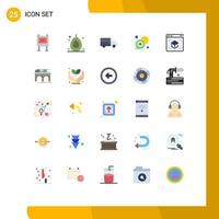 paquete de iconos de vector de stock de 25 signos y símbolos de línea para soporte de internet logística comunicación en línea elementos de diseño de vector editables