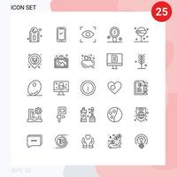 Universal Icon Symbols Group of 25 Modern Lines of location lollipop eye halloween mirror Editable Vector Design Elements