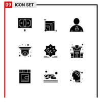 9 Creative Icons Modern Signs and Symbols of moon security avatar cctv unlocked Editable Vector Design Elements