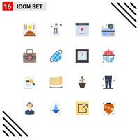 Modern Set of 16 Flat Colors and symbols such as orbit ic page medici card Editable Pack of Creative Vector Design Elements